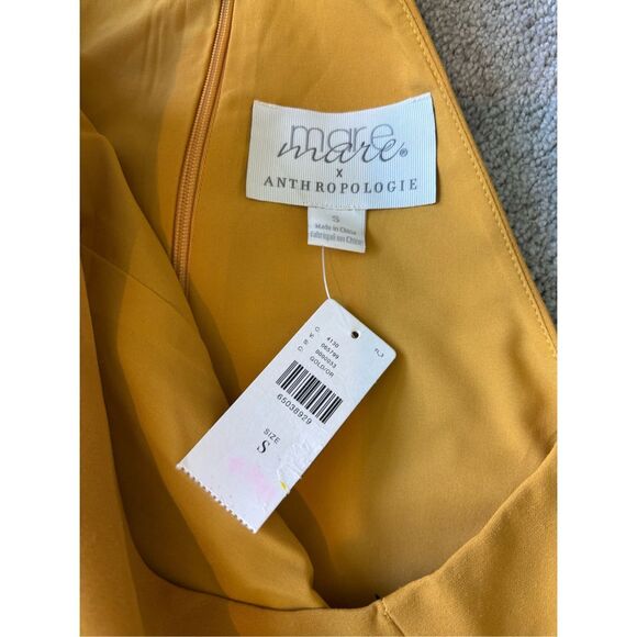 NWT MARE MARE Halter Shift Mini Dress In Gold, Sz 2 $160 - Picture 3 of 8